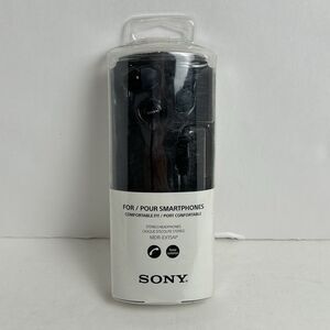 SONY MDR-EX15AP STEREO HEADPHONE, BLACK, NOISE ISOLATION FOR ANDROID APPLE